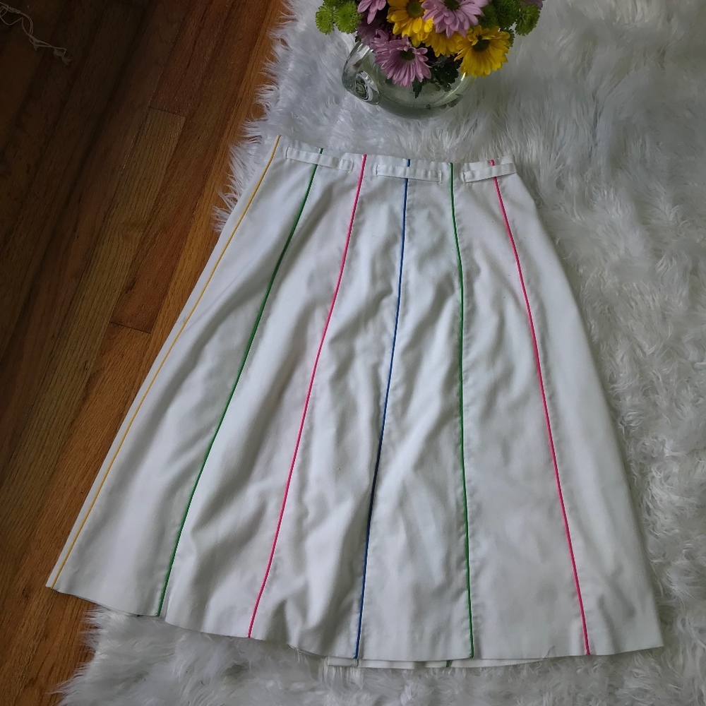 Vintage Sanibel Sport A-Line Rainbow Pin-up Skirt - Picture 3 of 8